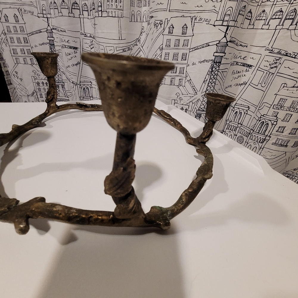 Vintage Brass Ring 5 Candle Candle Holder EUC - Picture 2 of 7